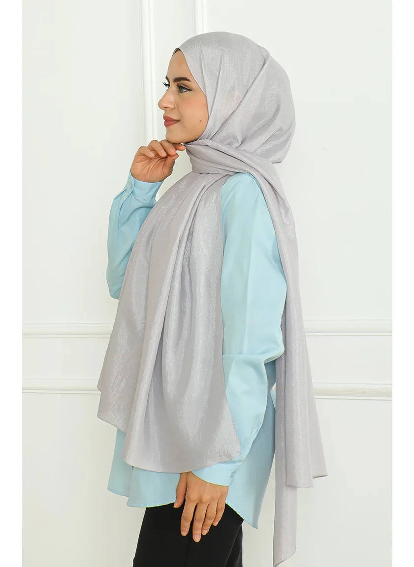 Sefa Merve Karaca Shawl 81058-10 Silver Gray