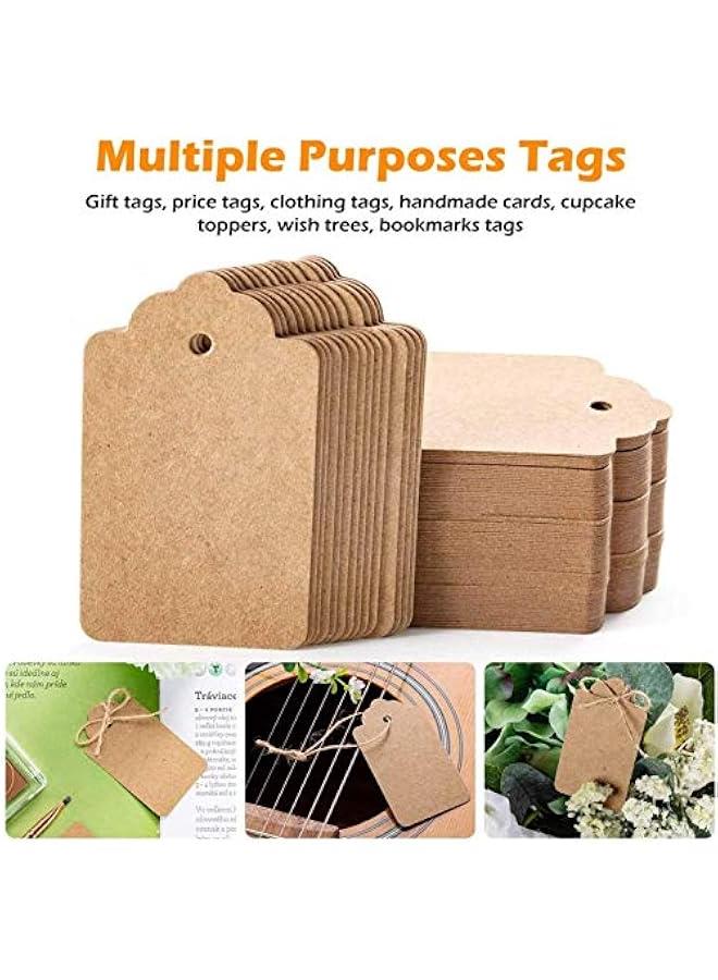 BWSJ Kraft Paper  Tags 200    Rectangle Craft Hang Tags with 20M Jute T for Arts and Crafts, Wedding  Thanksgiving and Holiday for Crafts Price Tags Labels 7 cm X 4 cm - Image 5