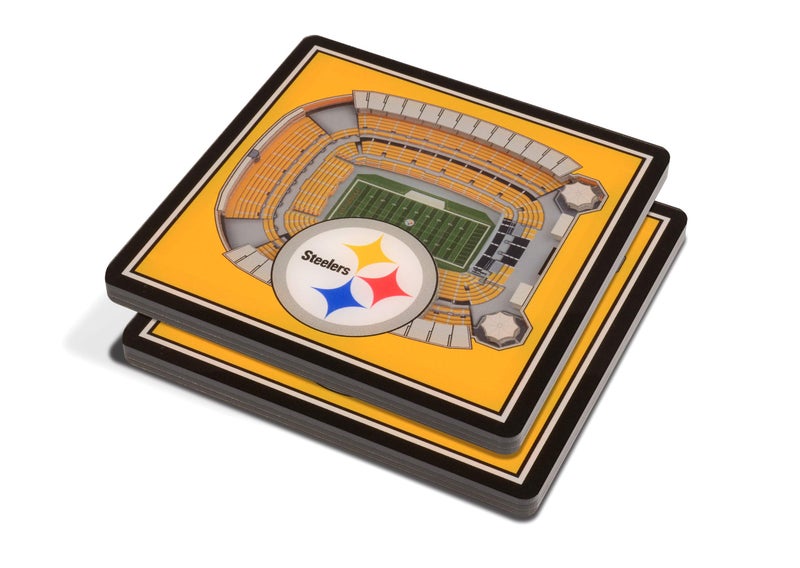 YouTheFan NFL Pittsburgh Steelers 3D StadiumViews Coasters , 4" x 4" - Image 1