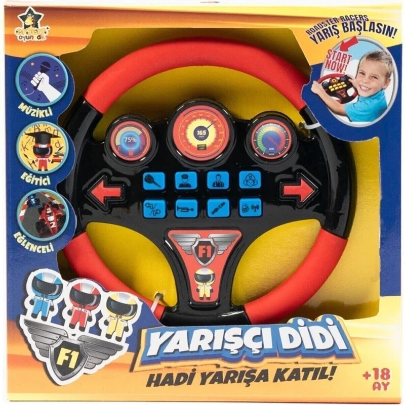 Erdem Oyuncak Erdem Toy Steering Wheel Educational Racer with Turkish Audio Music Didi Steering Wheel