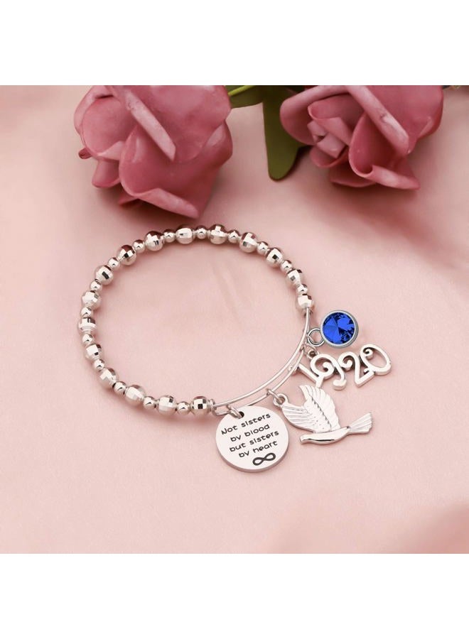 HOLLP 1920 Zeta Phi Beta Sorority Navy Jewelry Not Sisters by Blood But Sisters by Heart Pigeon Bracelet Sister Gift Sorority Gift Greek Sorority Inspired Gift for Finer Women - Image 3
