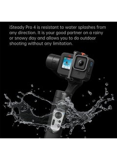 hohem Hohem iSteady Pro 4 Action Camera Gimbal 3-Axis Splashproof Stabilizer for GoPro Hero 11/10/9/8/7/6/5/4/3,DJI OSMO Action,Insta360 ONE R,Sony RX0,Quick Mounting,14Hrs Runtime 