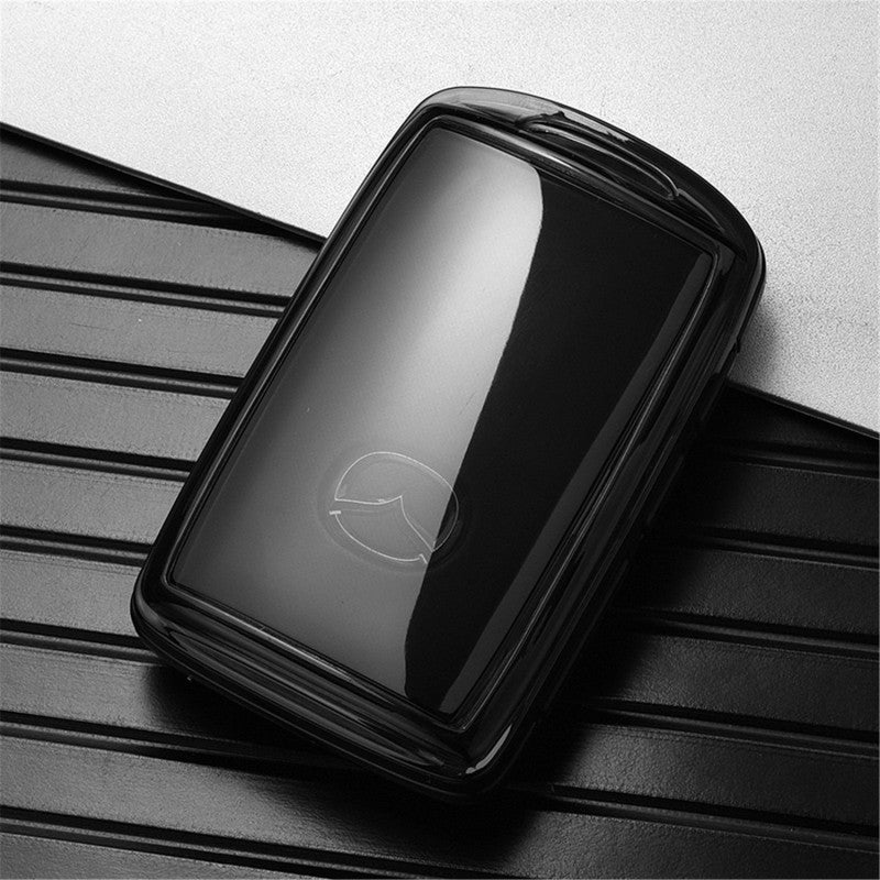 Transparent Mazda Key Cover Black Ultra-Thin Key Fob Cover - Slim Lightweight Key Protector for Mazda 3 CX-5 CX-30