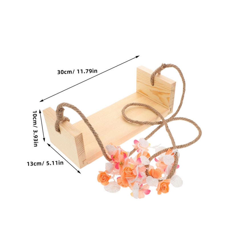 Wooden Photography Prop Swing For Newborn Photoshoot Nursery Decoration And Milestone Celebrations - Image 3