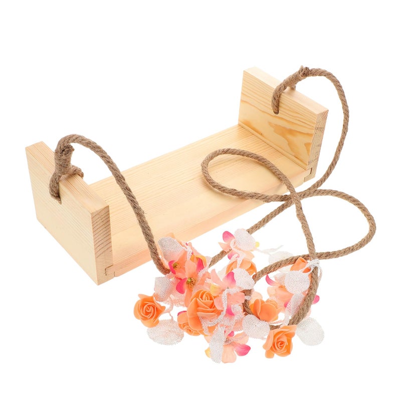 Wooden Photography Prop Swing For Newborn Photoshoot Nursery Decoration And Milestone Celebrations - Image 2