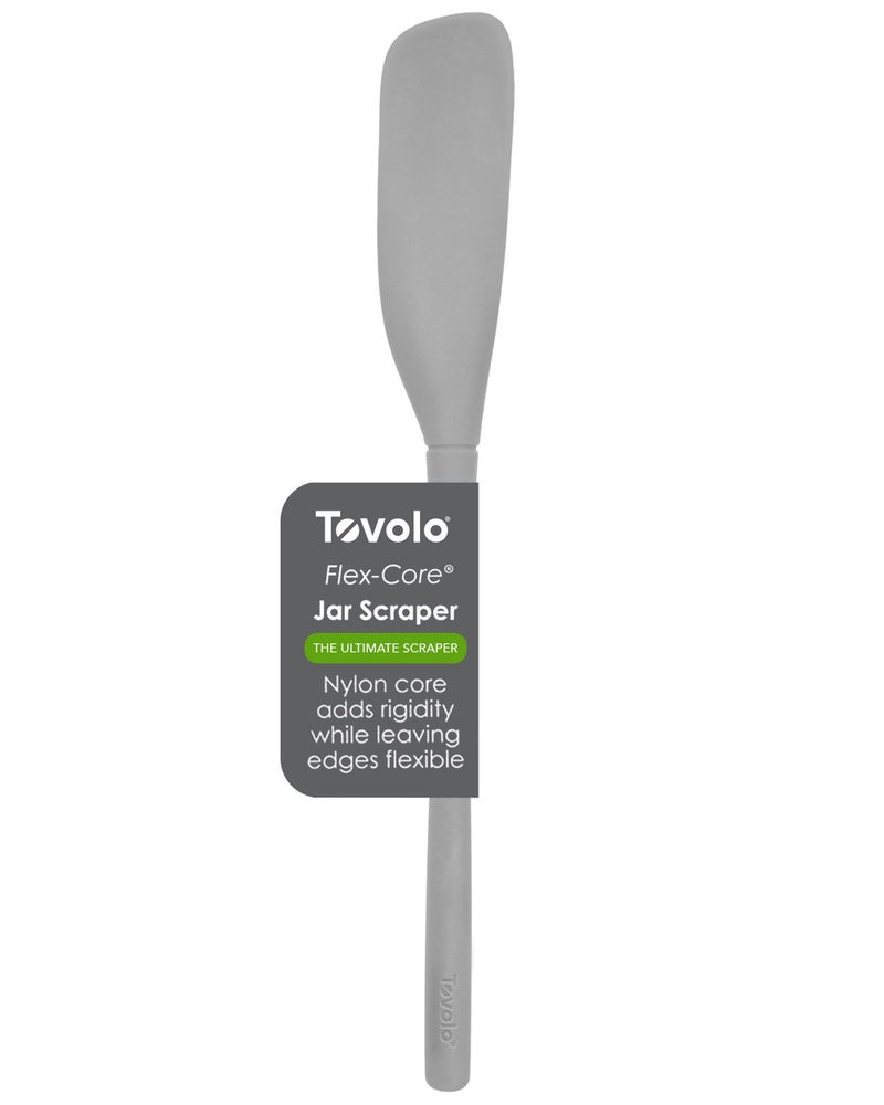 Tovolo FlexCore Silicone Spatula Jar Scraper  LongHandled Rubber Spatula with Angled Head for Scooping  Scraping  HeatResistant Spatulas for Kitchen Use Dishwasher Safe  BPAFree