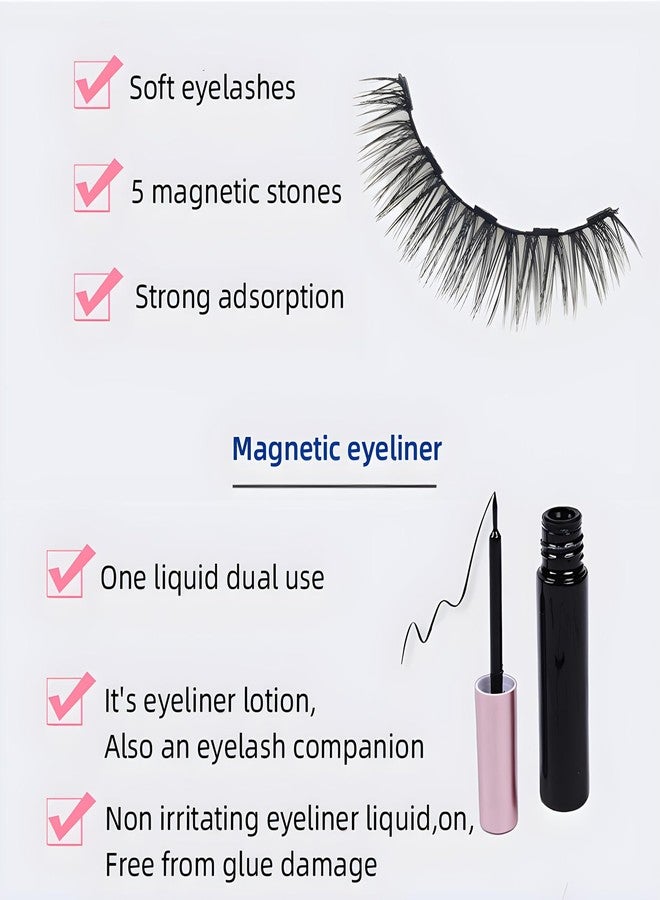Magnetic Eyelashes Kit: 10 Pairs + 2 Liners | Glue-Free 3D Lashes | Sweat & Tear Proof | Reusable 100+ Wears | $0.06 Per Use | Beginner Friendly - Image 5