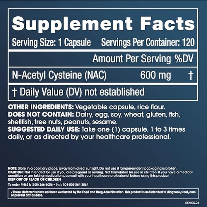 ProHealth Pure NAC – N-Acetyl Cysteine – Liver and Immune Support, Antioxidant and Glutathione Boost, Cellular Health | 600 mg per Capsule | 120 Servings | Third-Party Tested - Image 2