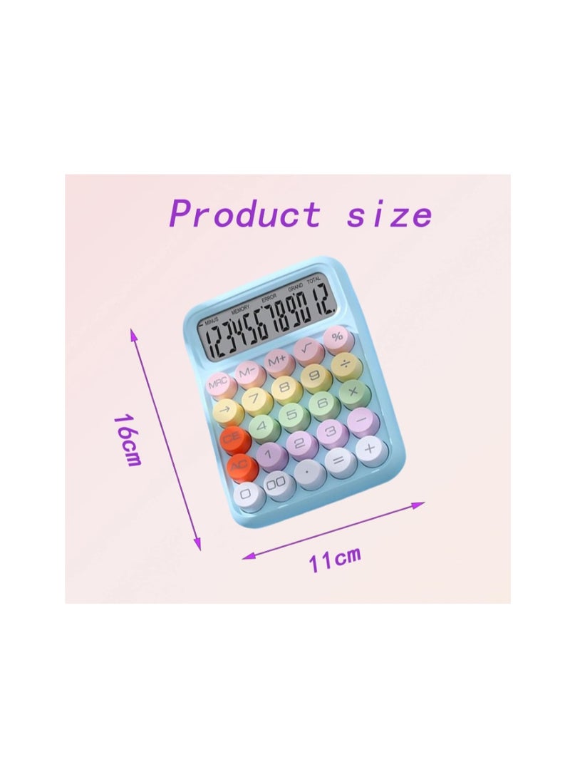 Duomama 2 PCS 12-Digit Unique candy-colored Desktop Calculator with Big Buttons - Cute Purple & Blue - Ideal for Kids, Siblings, Office, Home, & School Use - Easy to Read & Operate - Image 3