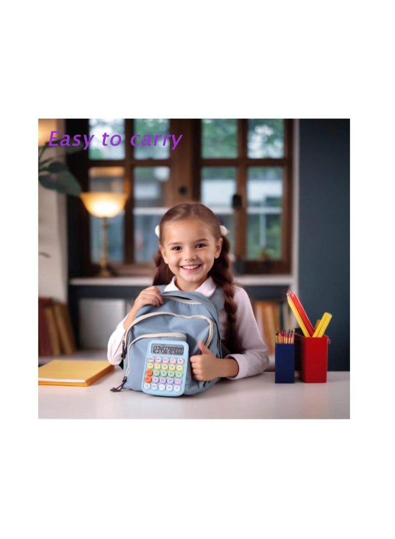 Duomama 2 PCS 12-Digit Unique candy-colored Desktop Calculator with Big Buttons - Cute Purple & Blue - Ideal for Kids, Siblings, Office, Home, & School Use - Easy to Read & Operate - Image 5