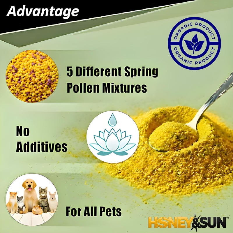HONEY&SUN (3,5oz &110g) “Premium Bee Pollen Powder for Reptiles - Boosts Health, Appetite & Color | 100% Natural Superfood with Vitamins, Amino Acids & Minerals | Bearded Dragons, Tortoises & More - Image 5