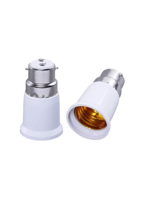 SVDK SVDK White Light Bulb Adapter B22 to E27 Screw Base Socket Ceramic Lamp Holder 2 Piece  - Image 1