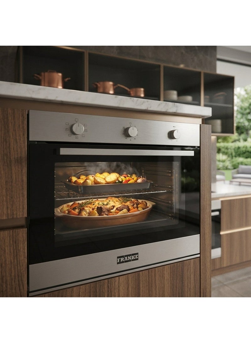 franke Built In Gas Oven 90 CM With Gas Grill And Fan 97 Liter, Stainless Steel ,FMXO 52 G XS 90(Made in Italy) - Image 2