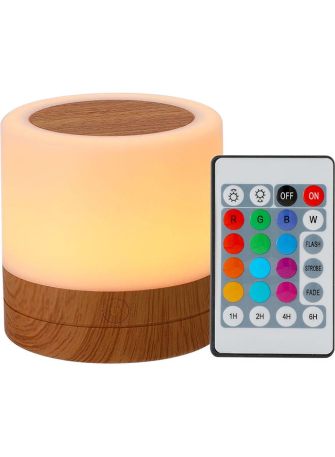 Loquat Desktop LED Colourful Bedroom Bedside USB Touching RGB Night Lamp with Remote-Controller White 9.2 x 7.7 x 8.4cm - Image 1