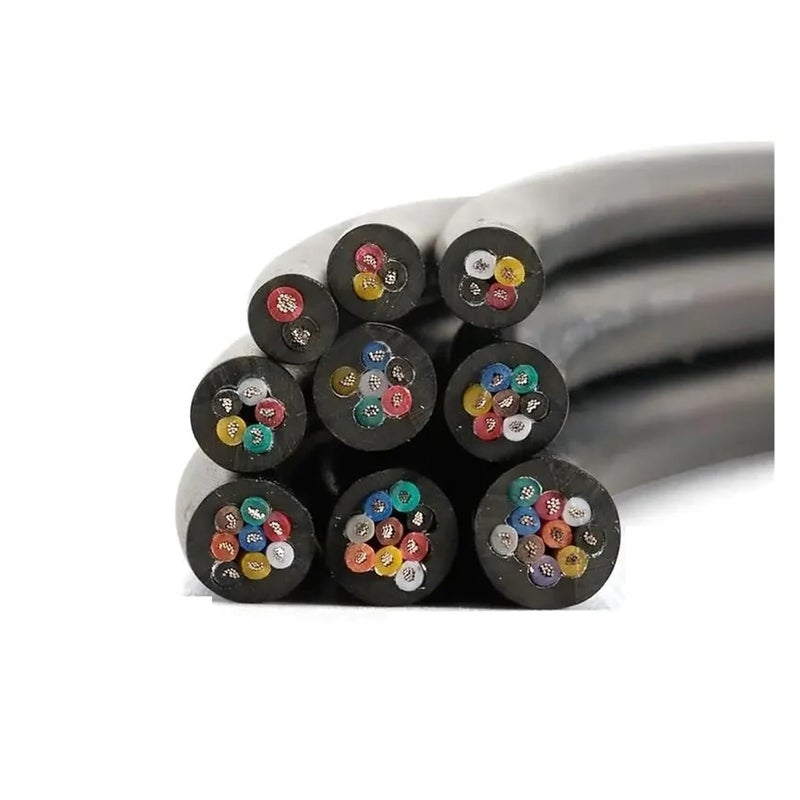 كابل تحكم إشاري محمي من نوع UL2464 مصنوع من PVC بعدة أنوية، عدد الأنوية من 2 إلى 10، طول الكابل 10 أمتار، سمك السلك 18-28 AWG، لون أسود (6 أنوية بسمك 0.75 مم²) - Image 1
