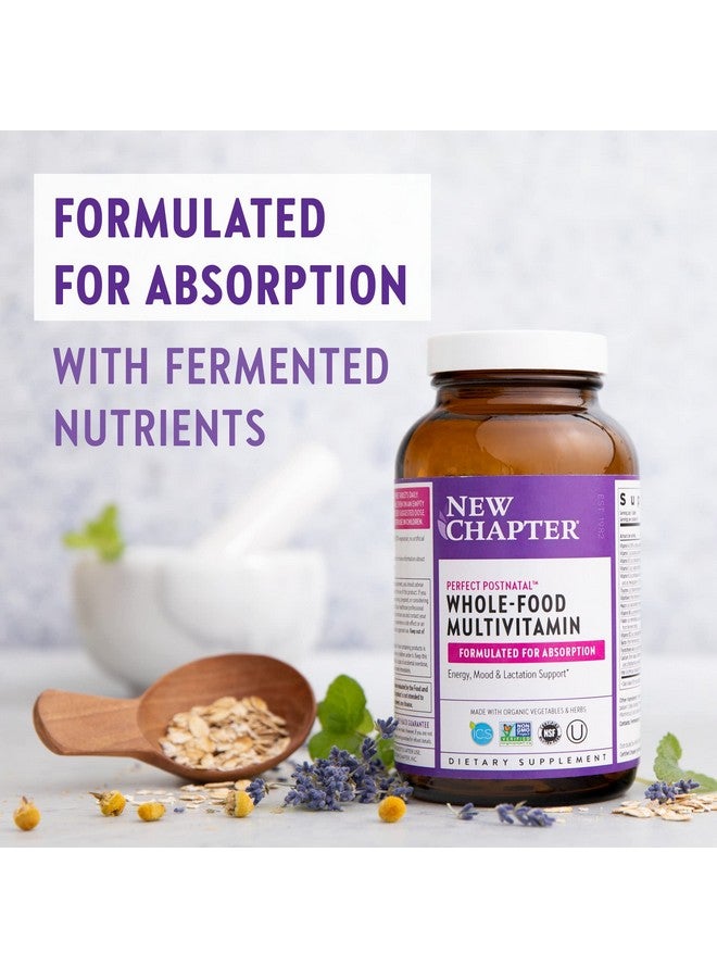 New Chapter فيتامينات ما بعد الولادة مكمل للرضاعة مع بروبيوتيك مخمر + أطعمة كاملة + فيتامين د3 + فيتامينات ب + مكونات عضوية غير معدلة وراثيًا متعددة 96 حبة - Image 5