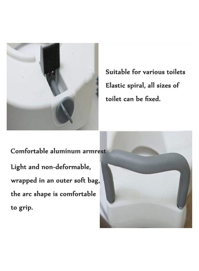Media Portable Elevated Toilet Seat Toilet Lift Pad with Armrest  - Image 4