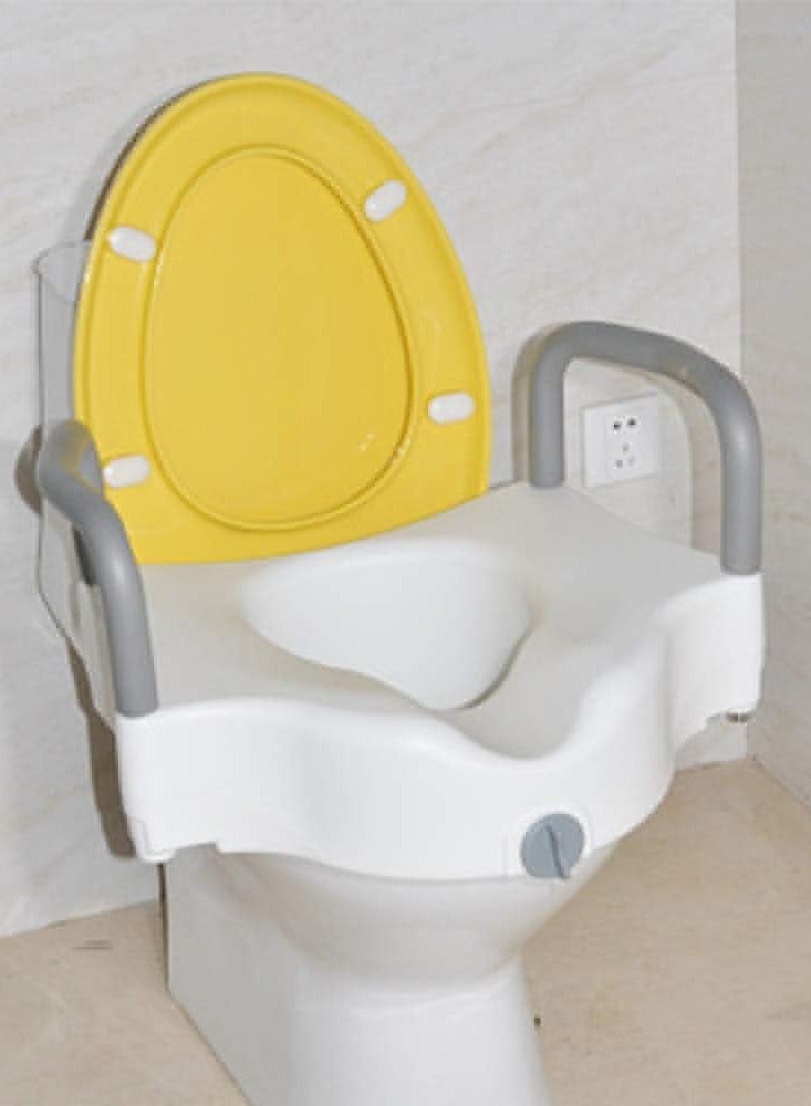 Media Portable Elevated Toilet Seat Toilet Lift Pad with Armrest  - Image 3