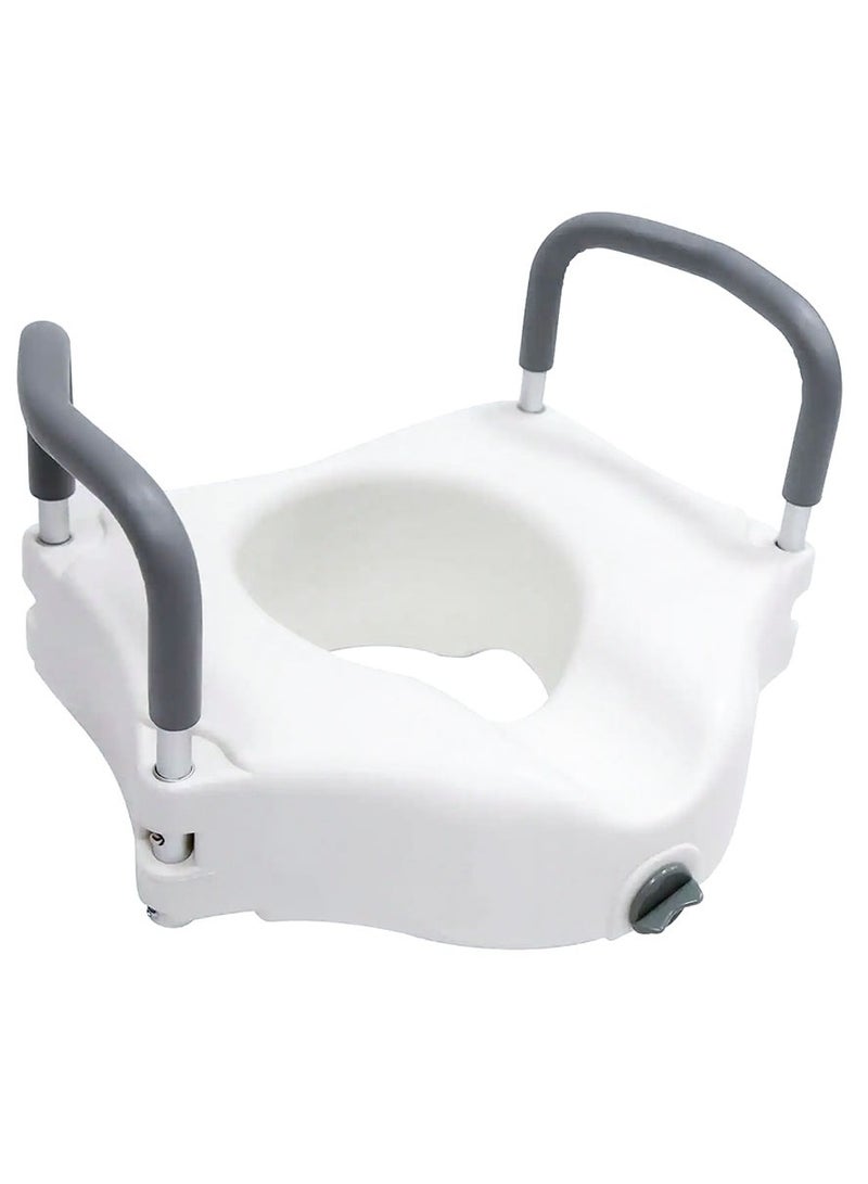 Media Portable Elevated Toilet Seat Toilet Lift Pad with Armrest  - Image 1