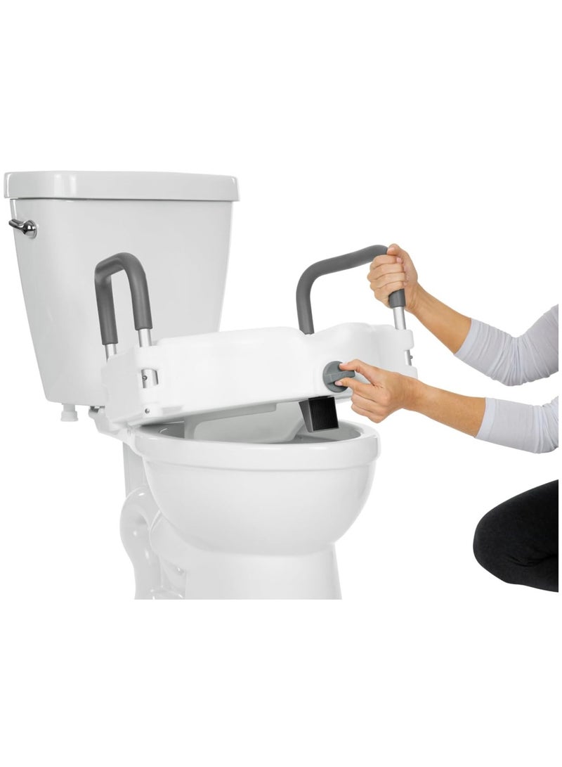 Media Portable Elevated Toilet Seat Toilet Lift Pad with Armrest  - Image 2