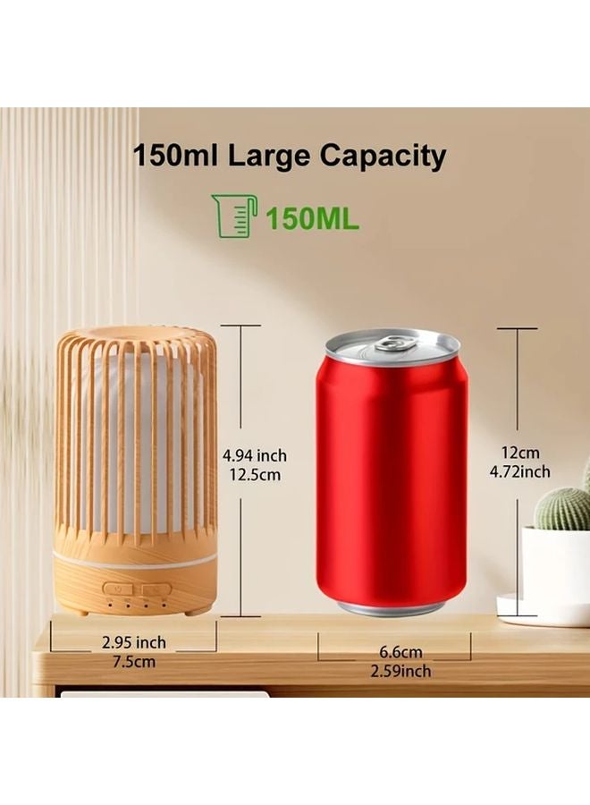 Yellow Wood Grain 150ml USB Essential Oil Diffuser Soundwave Technology 5 Modes Quiet Operation - Image 3