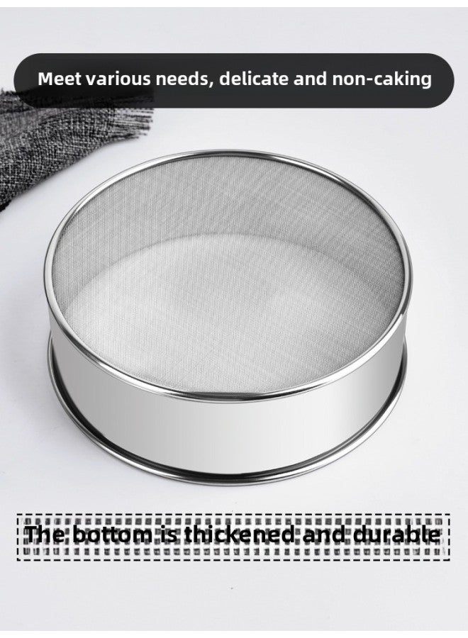 Sieve Flour Sieve Household Baking Tool Sieve 304 Stainless Steel Filter Sieve Flour Basket Handheld Yiheng-Specifications:[thickened And Reinforced Model] 24cm 14 Mesh Rice Insect Sieve (special Brush For Sieve Included)☆  - Image 4