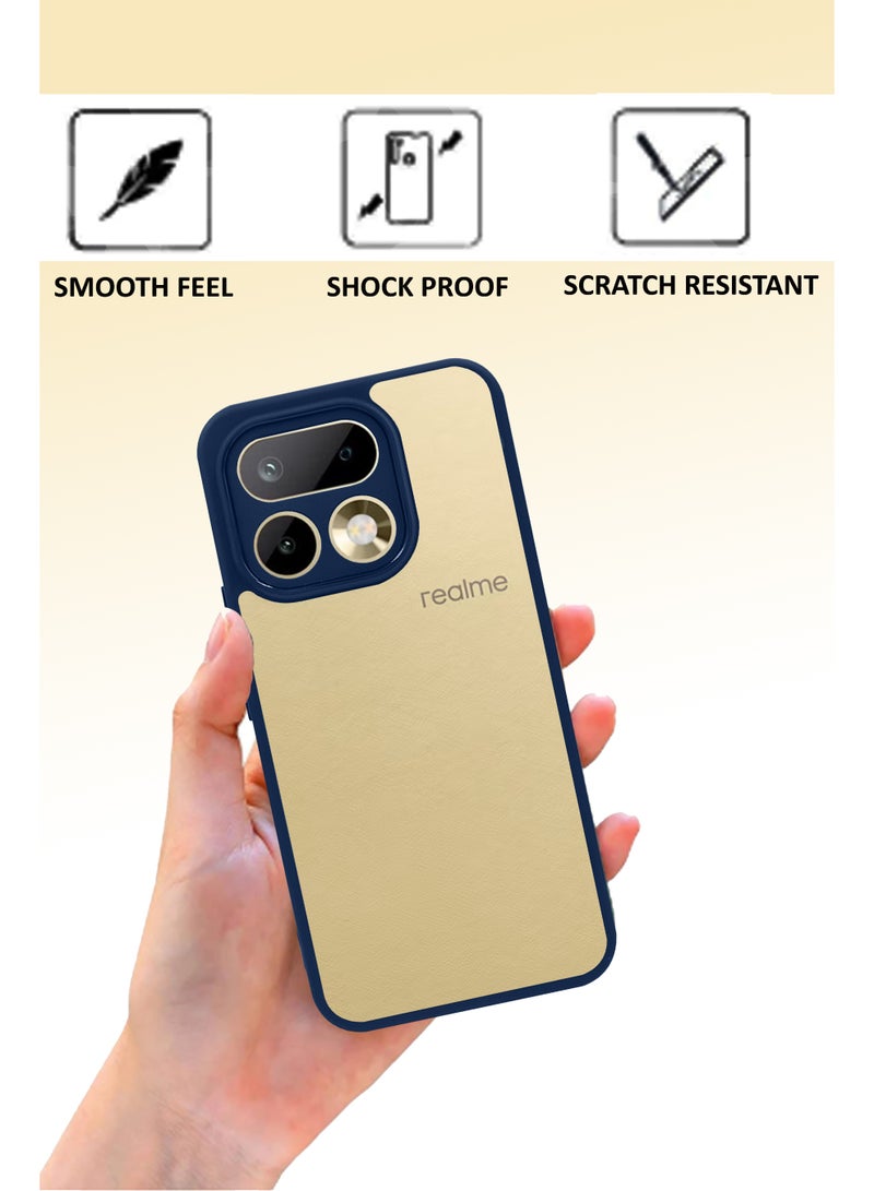 NAFCO Realme 16 Pro 5G - Hard Back Transparent Crystal Clear Case with Colourful TPU Bumper & Drop Protection Case Cover - Blue - Image 3