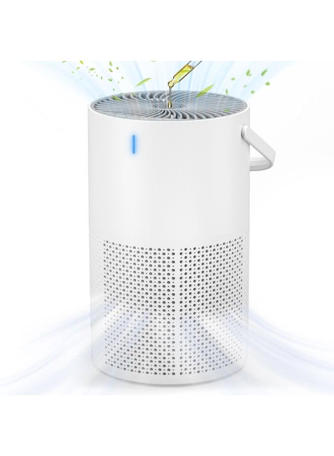 BESSWIN | Mini Air Purifier | Smart True HEPA Air Purifier | Effective Range 990 square feet | Fragrance Sponge | Better Sleep Allergies | Pet Dander Odor Dust Office Desktop Portable | White - Image 1