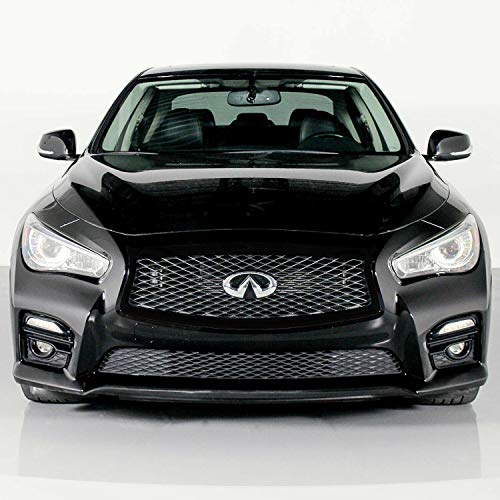 SlickMod Chrome Delete Blackout Vinyl Overlay for 2014-2017 Infiniti Q50 Q50S Front Bumper Grill Trim (Gloss Black) - Image 3