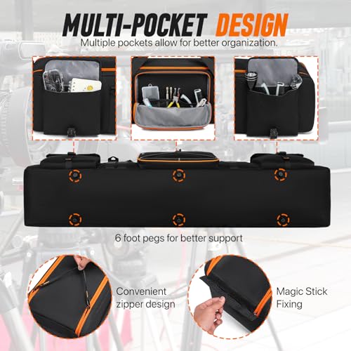 GOTECH Tripod Carrying Case,50 Inch Tripod Light Stand and Photography Lighting Kit Bag,Photo Studio Equipment Large Carrying Bag with Removable Padding,for Tripods,Monopods,Speaker Stands,Mic Stand - Image 5