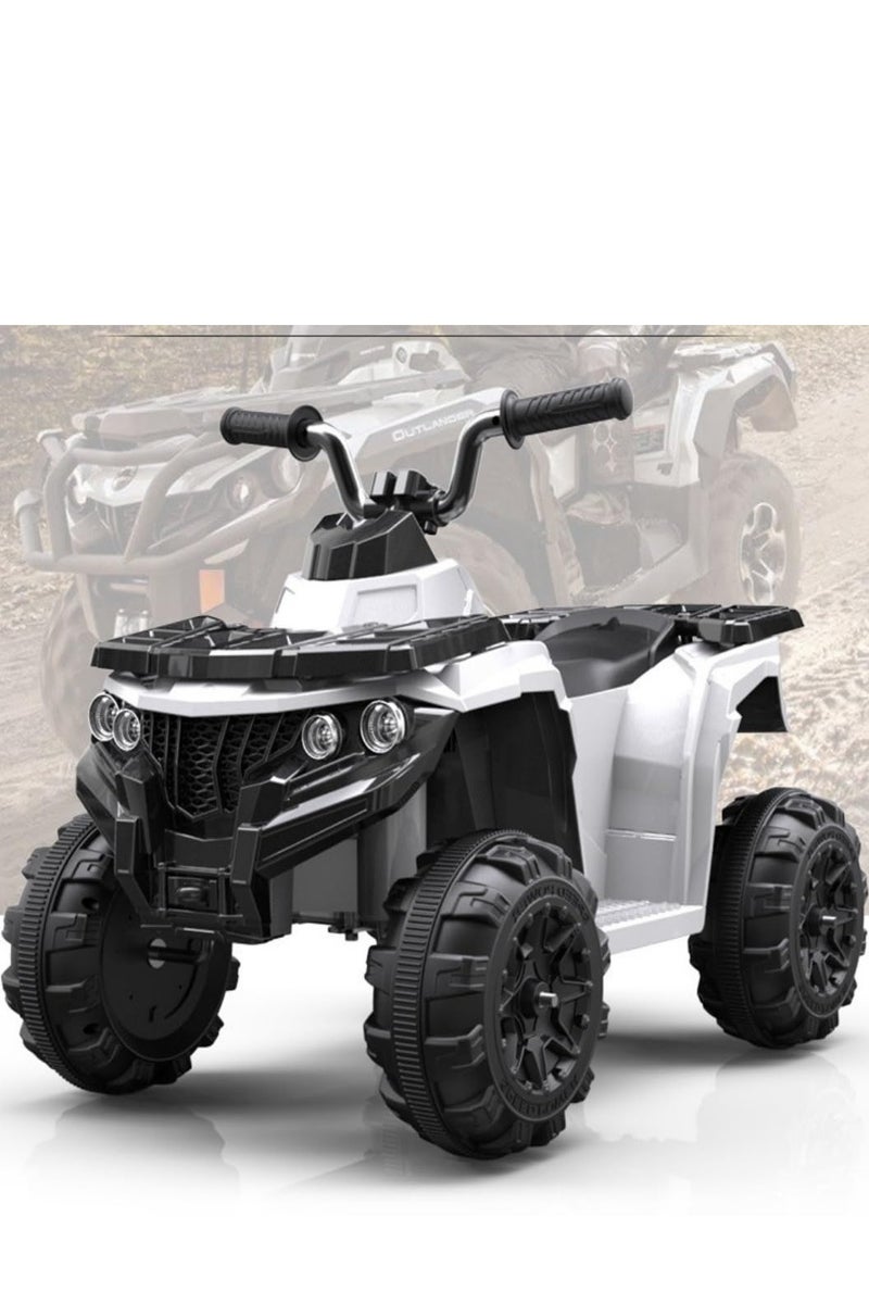 بينغ جنرال 4 عجلات طفل رباعي العجلات، 6V5 أمبير بطارية الدفع دراجة نارية كهربائية أبيض - Image 1