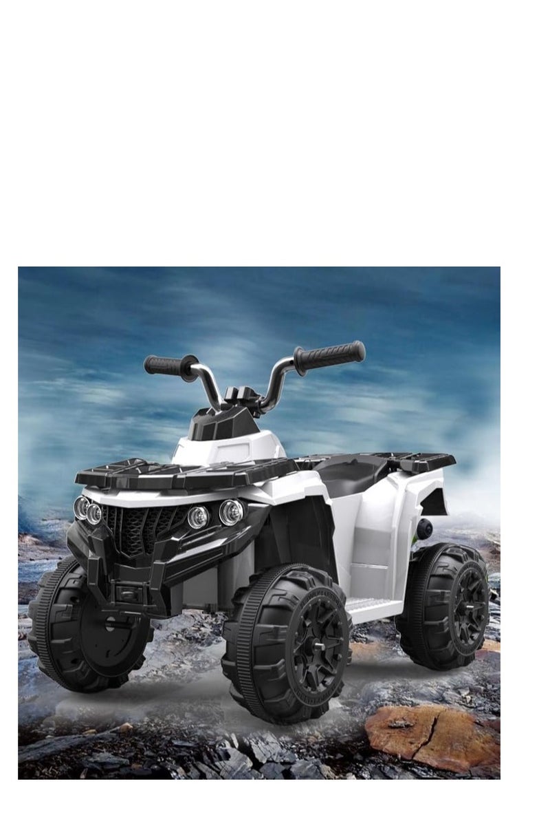 بينغ جنرال 4 عجلات طفل رباعي العجلات، 6V5 أمبير بطارية الدفع دراجة نارية كهربائية أبيض - Image 2