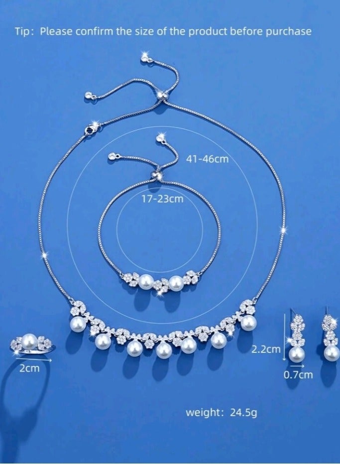Attractives Luxury 4pcs Jewellery Set For Women Inlaid With High Quality Of Zirconia - Image 4