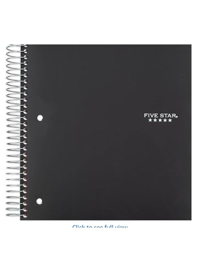 Five Star Spiral Notebook, 3-Subject, Wide Ruled Paper, 10-1/2" x 8", 150 Sheets, Color Will Vary (05204)