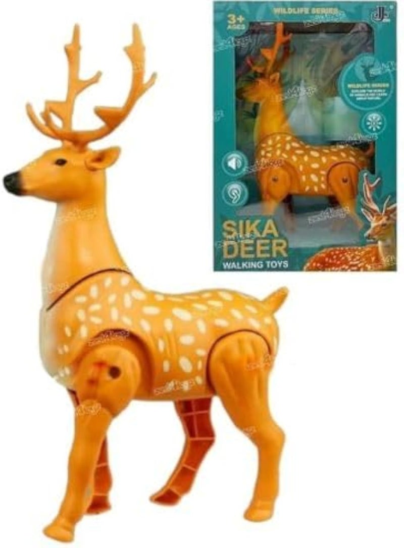 Interactive Animal Toy for Kids (Deer/Giraffe) â€“ Walking, Makes Natural Sounds, Glows in Dazzling Colors | Realistic and Pretty Design and Vibrant Colors (Deer Version)