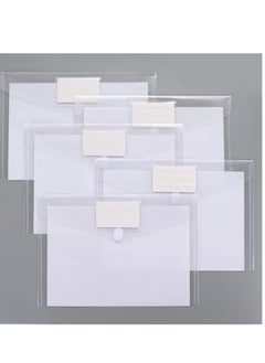 SYOSI Plastic EnvelopesExpanding File Folders, Clear Document A4 Size Envelopes with Label Pocket for School Home Work Office Organization, Business Box 10 Pack  - Image 1