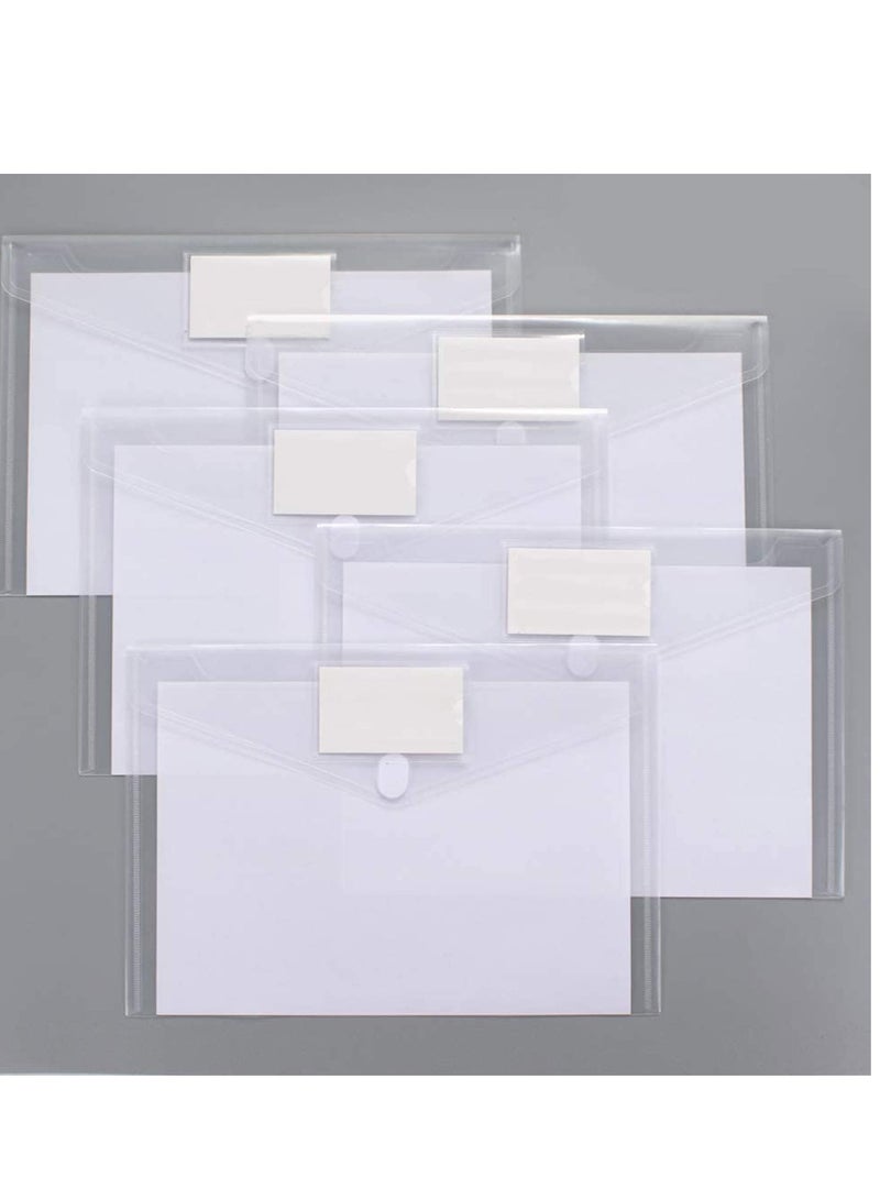 SYOSI Plastic EnvelopesExpanding File Folders, Clear Document A4 Size Envelopes with Label Pocket for School Home Work Office Organization, Business Box 10 Pack  - Image 1