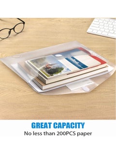SYOSI Plastic EnvelopesExpanding File Folders, Clear Document A4 Size Envelopes with Label Pocket for School Home Work Office Organization, Business Box 10 Pack  - Image 3