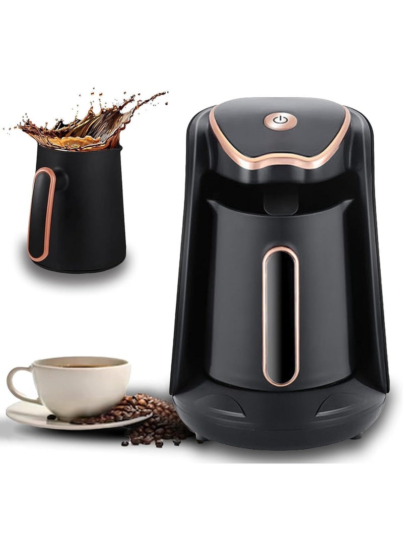 D L C Electric Turkish Coffee Maker, 300ml Capacity, 800W Fast Brewing, Auto Shut-Off, Black & Rose Gold – Model DLC-7323 - Image 1