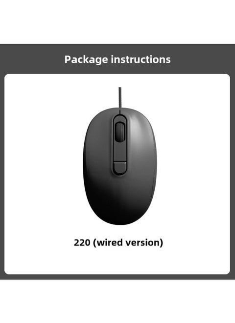 Notebook Office Wireless Bluetooth Mouse Girls High-value Mouse Wired Mute Universal Desktop Computer Home-Color:Black And Black [wired Version] Silent Button/imported Chip/three-level Dpi Adjustment-Interface:Official Standard Configuration
