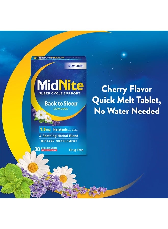 MidNite Drug-Free Sleep Aid, Chewable Tablets, Cherry Flavored, 30 Count, Melatonin & Herbs Dietary Supplement - Packaging May Vary - Image 5