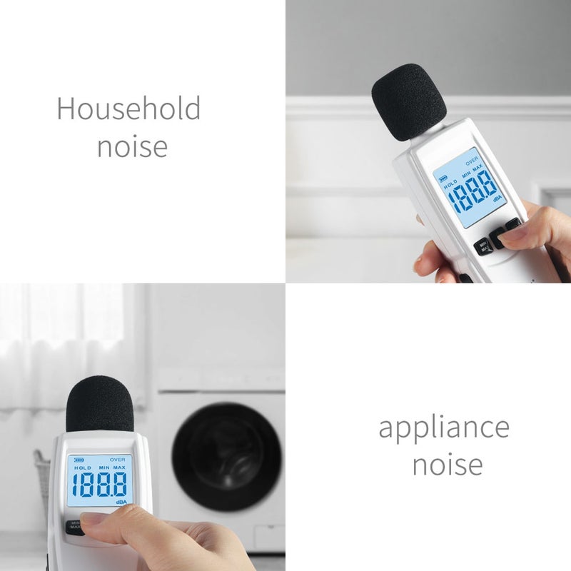 DUKA Decibel Meter Portable Digital Sound Level Reader Audio Noise Measure Device 30-130dBA with LED Display Backlight Alarm Data Hold Function - Image 4