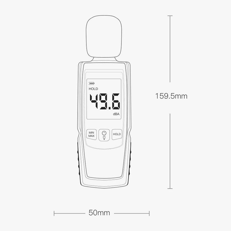DUKA Decibel Meter Portable Digital Sound Level Reader Audio Noise Measure Device 30-130dBA with LED Display Backlight Alarm Data Hold Function - Image 3