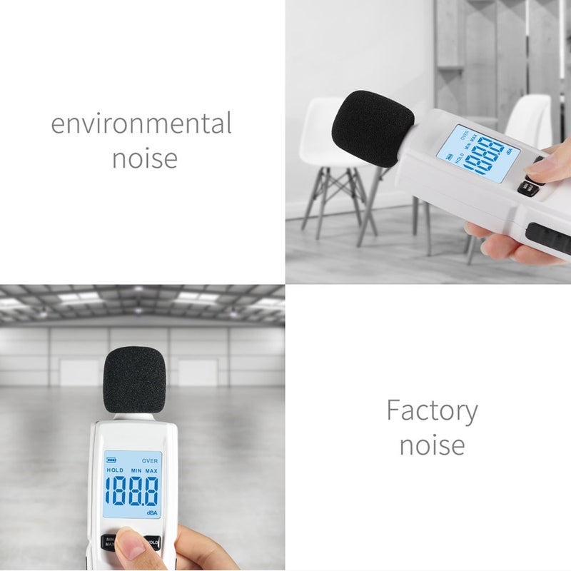DUKA Decibel Meter Portable Digital Sound Level Reader Audio Noise Measure Device 30-130dBA with LED Display Backlight Alarm Data Hold Function - Image 2