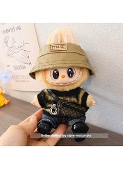 Generic Generation One And Two Rab Cloth Pendant Clothes Labubu Blind Box Keychain Vinyl Doll Sweater Suit Fisherman Hat Shoes-Specifications:Suitable For Pendant First Generation And Second Generation-Color:Black Uniform Leather Shoes  - Image 3