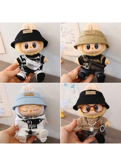 Generic Generation One And Two Rab Cloth Pendant Clothes Labubu Blind Box Keychain Vinyl Doll Sweater Suit Fisherman Hat Shoes-Specifications:Suitable For Pendant First Generation And Second Generation-Color:Black Uniform Leather Shoes  - Image 2