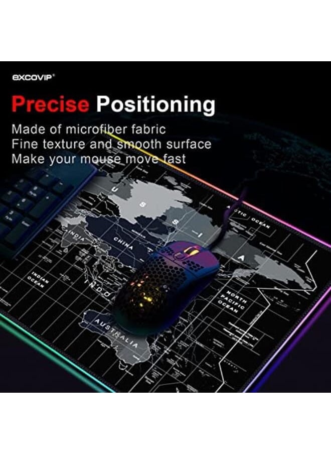excovip - Extended Rgb Mouse Pad Mat Large Office Table Desk Mat 800 X 300Mm Gaming Lighting Led Mousepad For Pc Computer Macbook Keyboard Waterproof Anti Slip Rgb World - Image 1