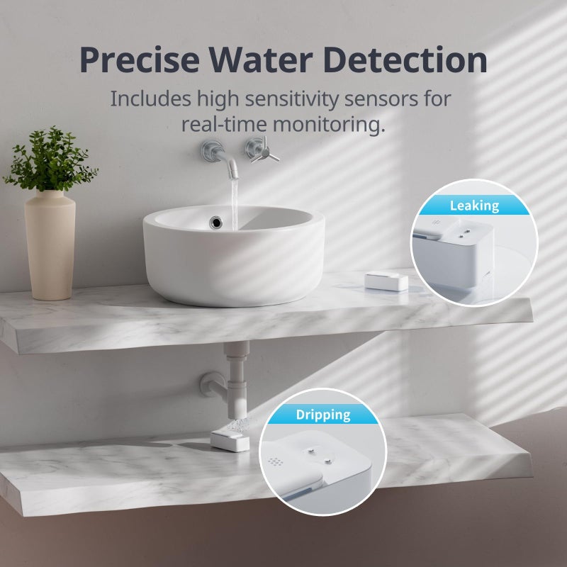 SwitchBot WiFi Water Sensor 3 Pack  Smart Water Leak Detector  100dB Adjustable Alerts & App Alerts  IP67 Waterproof  Wireless Detector for Kitchen  Bathroom  Basement  No Hub Required (Support 2.4G) - Image 5