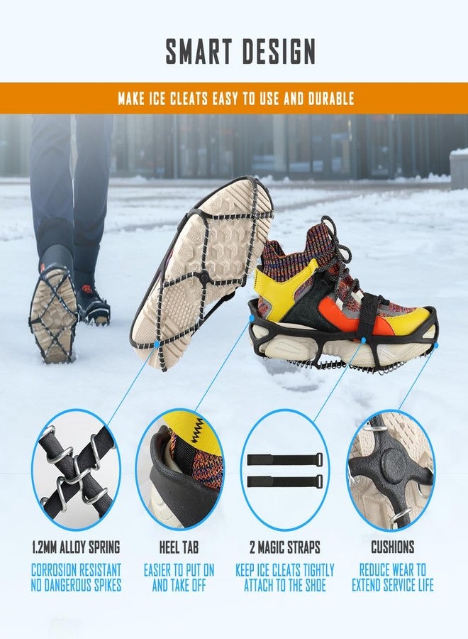 MattiSam Traction Cleats Crampons for Walking on Snow and Ice Anti-Slip Ice Grips Snow Grips Universal Size Lightweight Ice Grippers with Safety Straps & Waterproof Bag Perfect for Jogging Or Hiking - Image 3