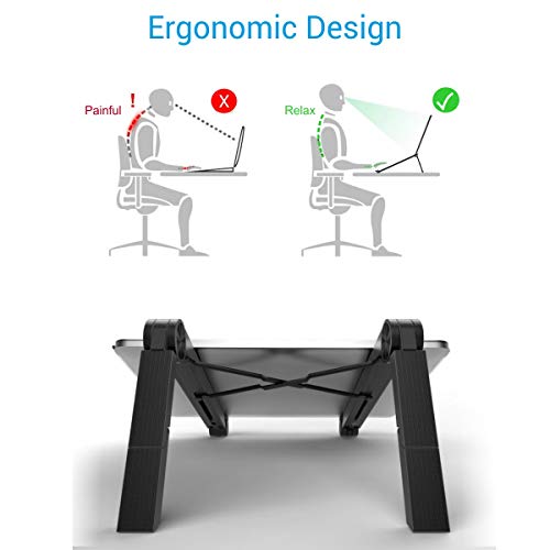 Portronics My Buddy Lite Plus POR-1118 Adjustable Height with Air-Ventilation Ergonomic Design Laptop Stand for Table Bed(Black) - Image 2
